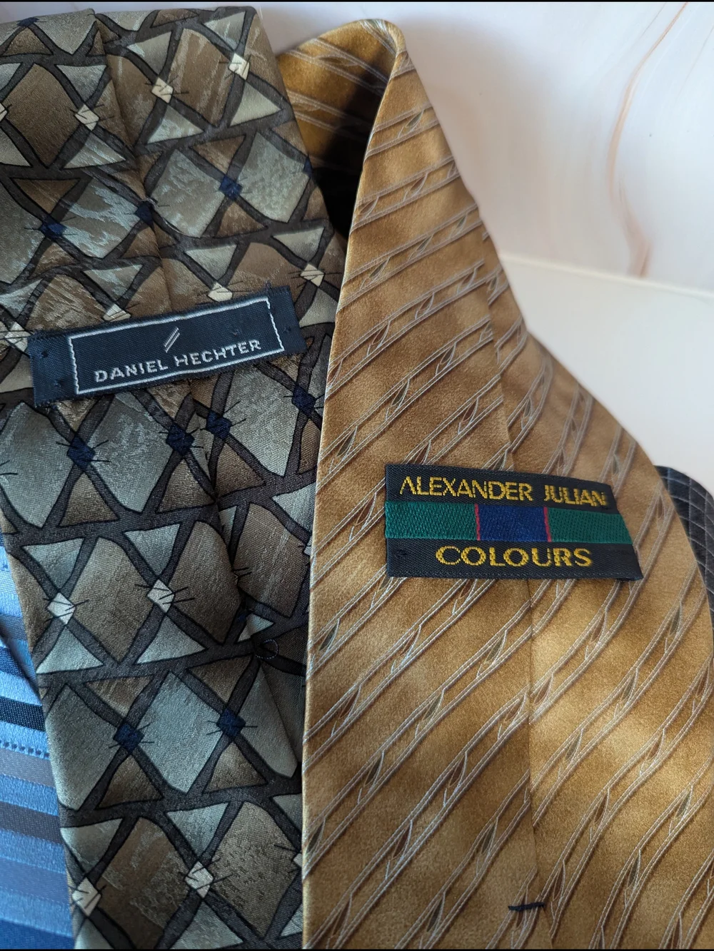 Men's Multi-Color Silk Necktie Set — Yellow, Blue, Brown & Black